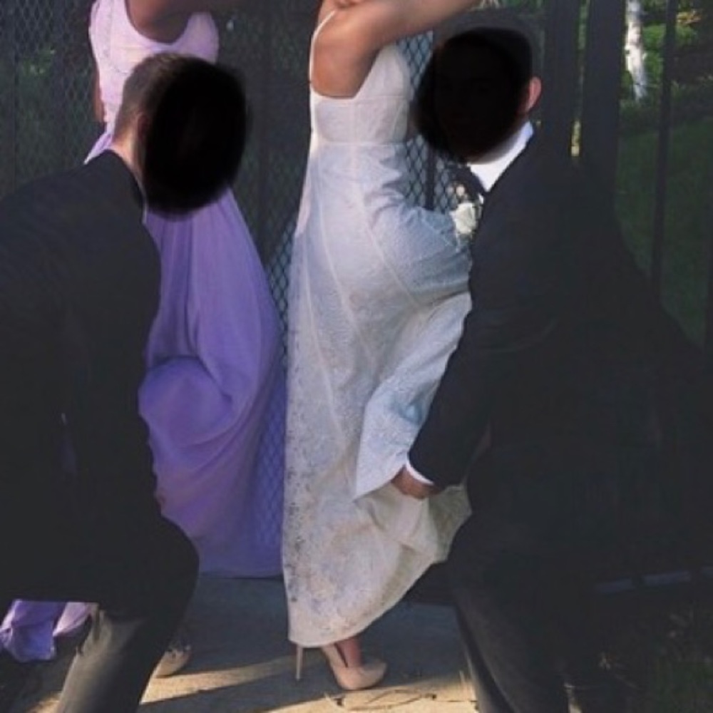 White Lace/Crochet Formal Dress - Picture 4 of 4